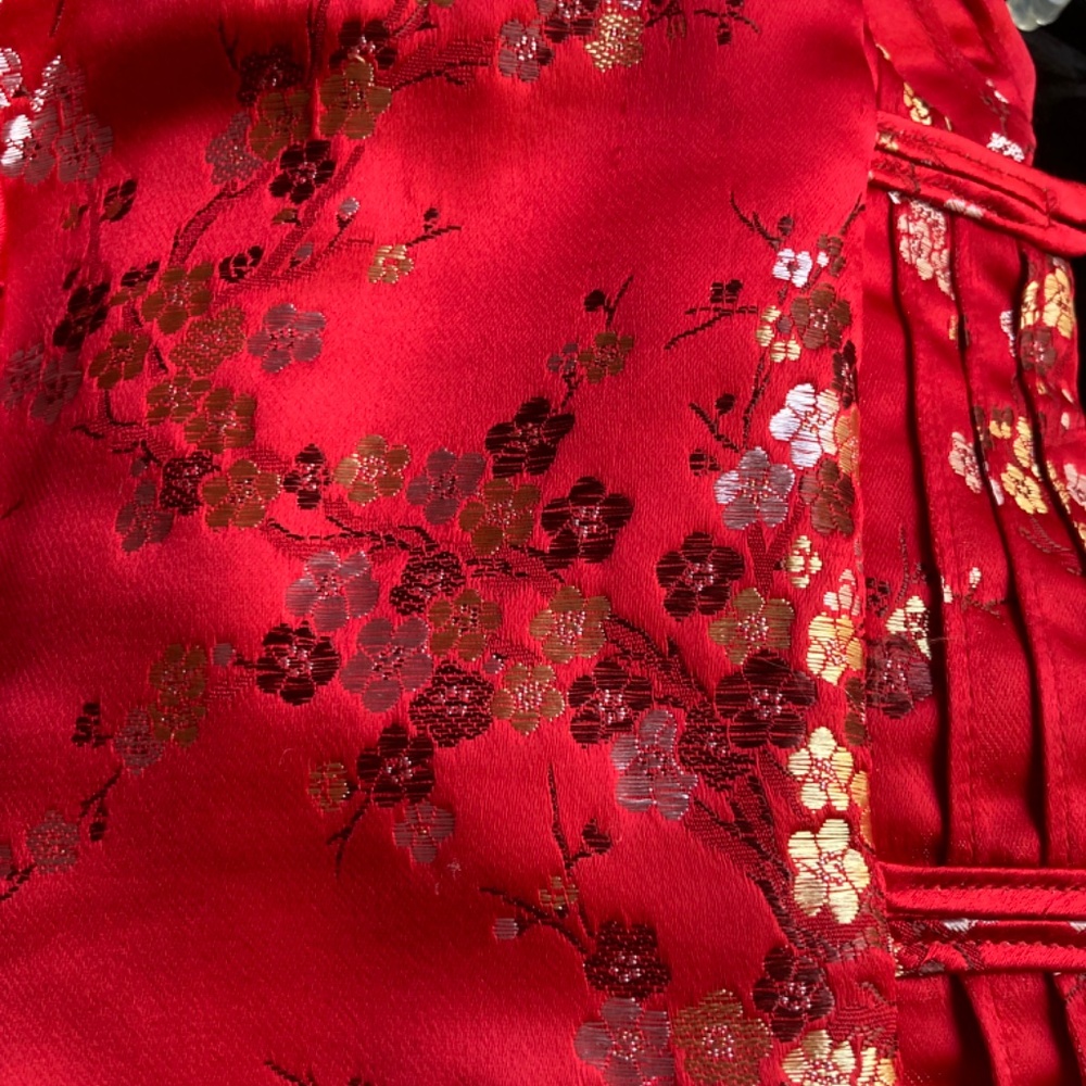 Vintage Newport News Reversible Red Brocade/Black Velvet Jacket, Size S - Picture 5 of 5